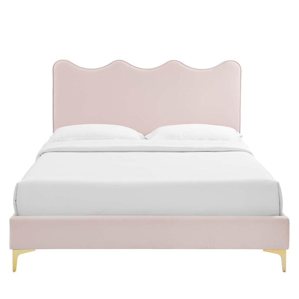 Current Performance Velvet Twin Platform Bed by Modway