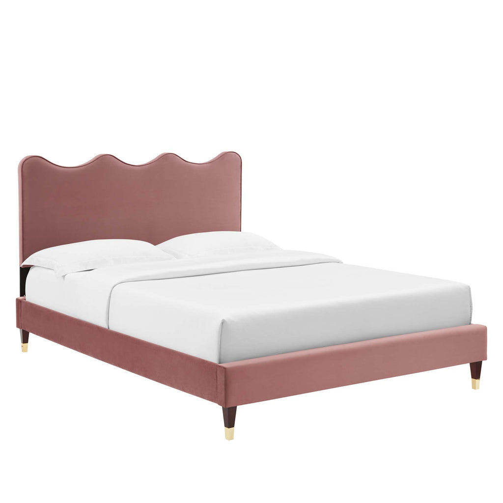 Current Performance Velvet Queen Platform Bed by Modway