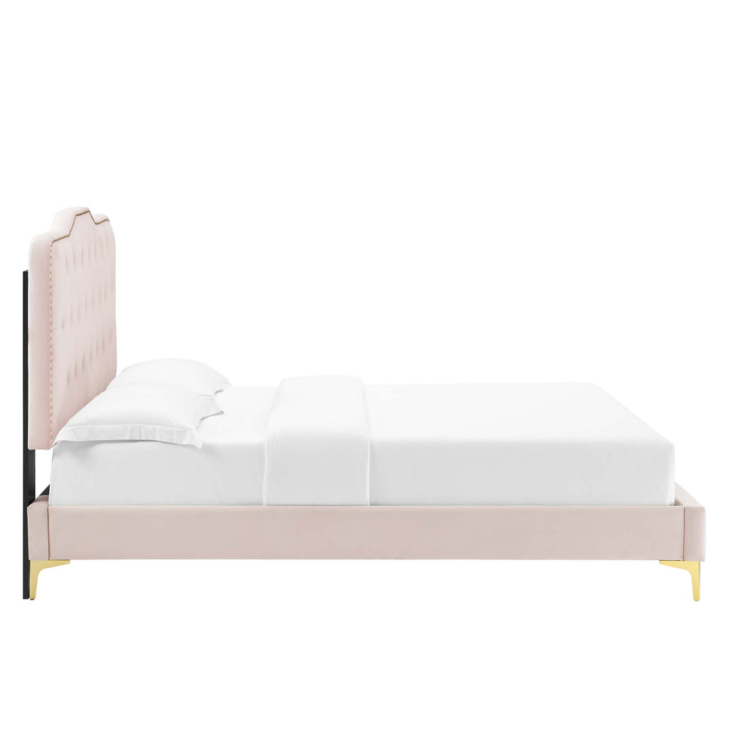 Amber Tufted Performance Velvet Twin Platform Bed by Modway