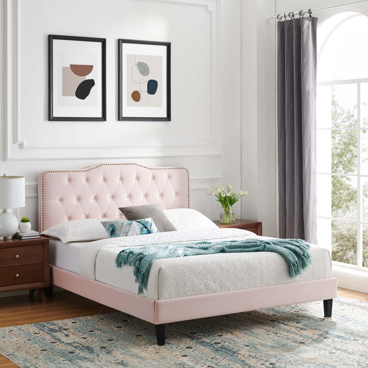 Amber Performance Velvet Twin Platform Bed by Modway