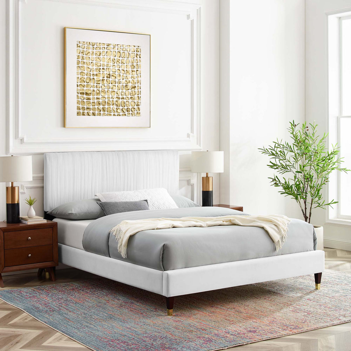 Peyton Performance Velvet Full Platform Bed by Modway