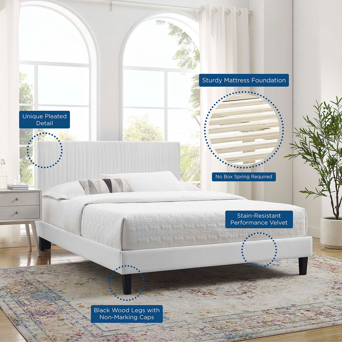 Peyton Performance Velvet Full Platform Bed by Modway