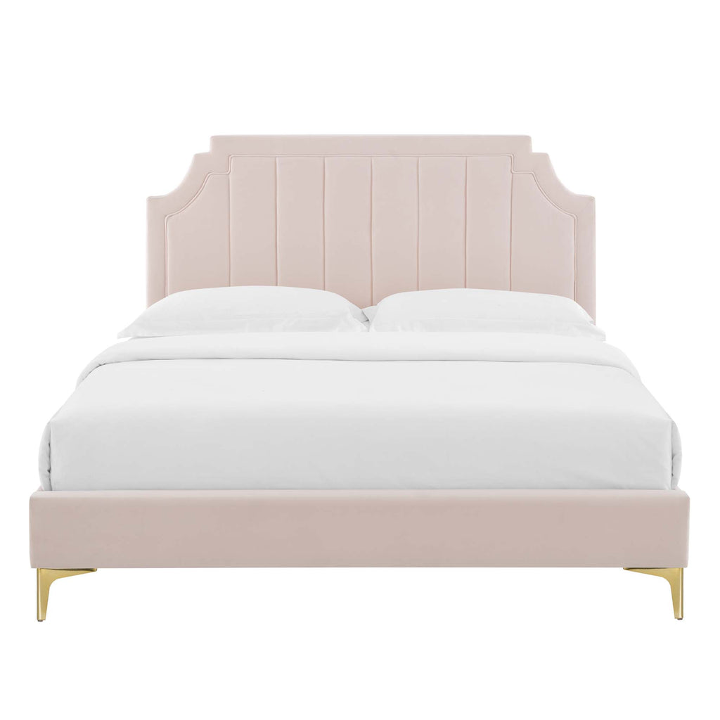 Sienna Performance Velvet Twin Platform Bed by Modway