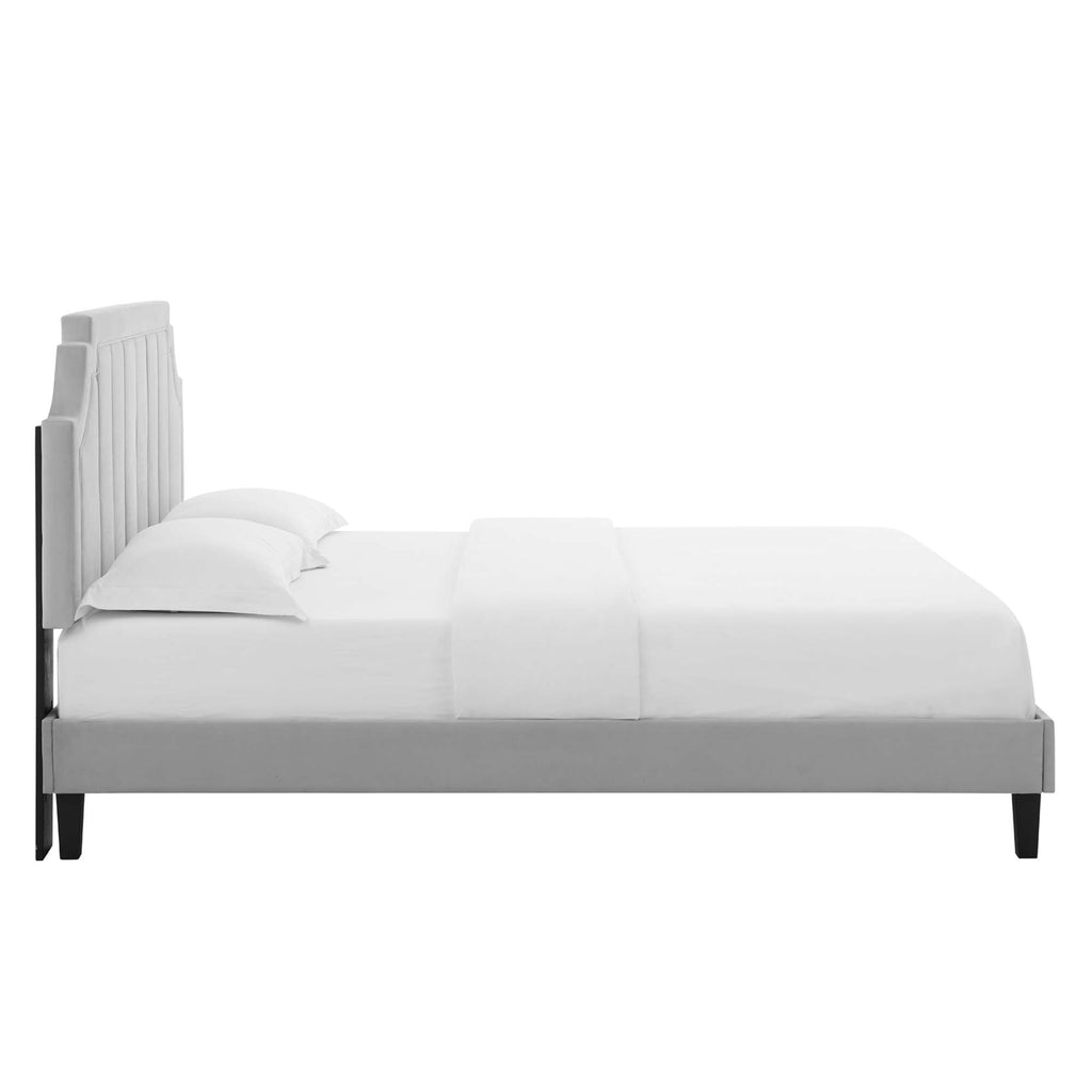 Sienna Performance Velvet Twin Platform Bed by Modway