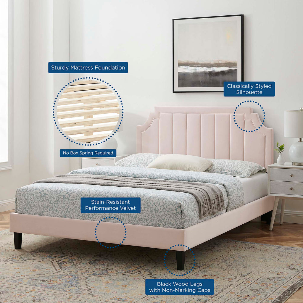 Sienna Performance Velvet Twin Platform Bed by Modway