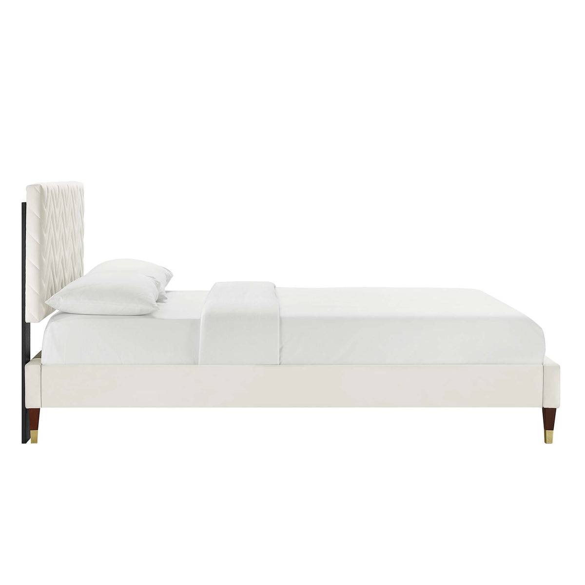 Leah Chevron Tufted Performance Velvet Queen Platform Bed by Modway