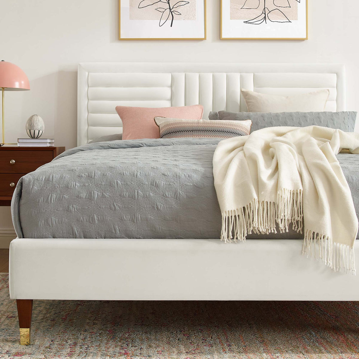 Sofia Channel Tufted Performance Velvet Queen Platform Bed by Modway