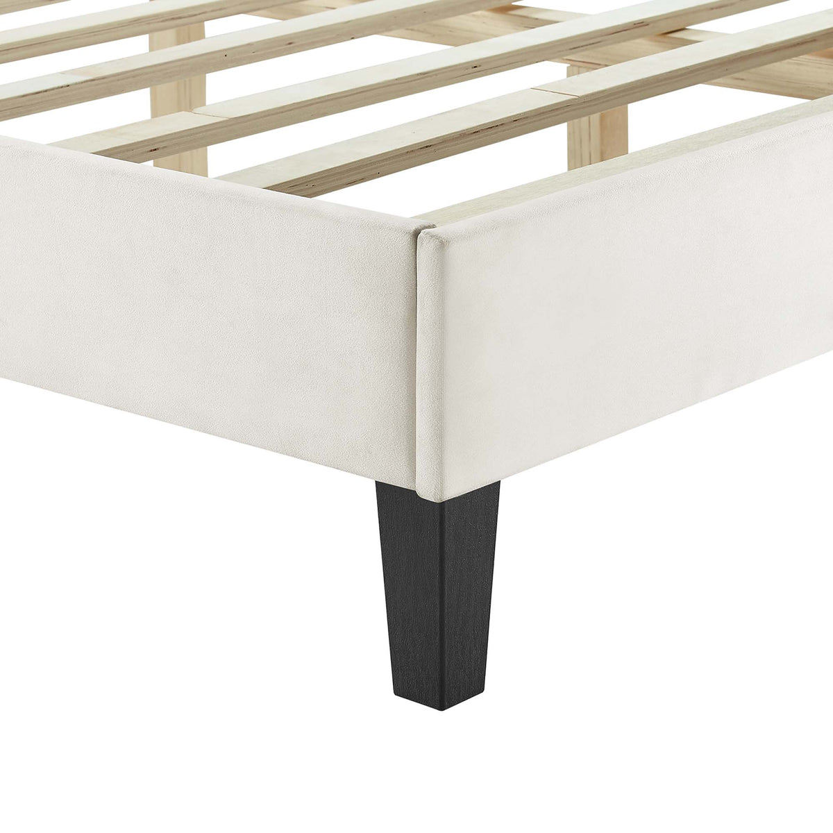 Sofia Tapered Wood Leg Channel Tufted Performance Velvet Queen Platform Bed by Modway