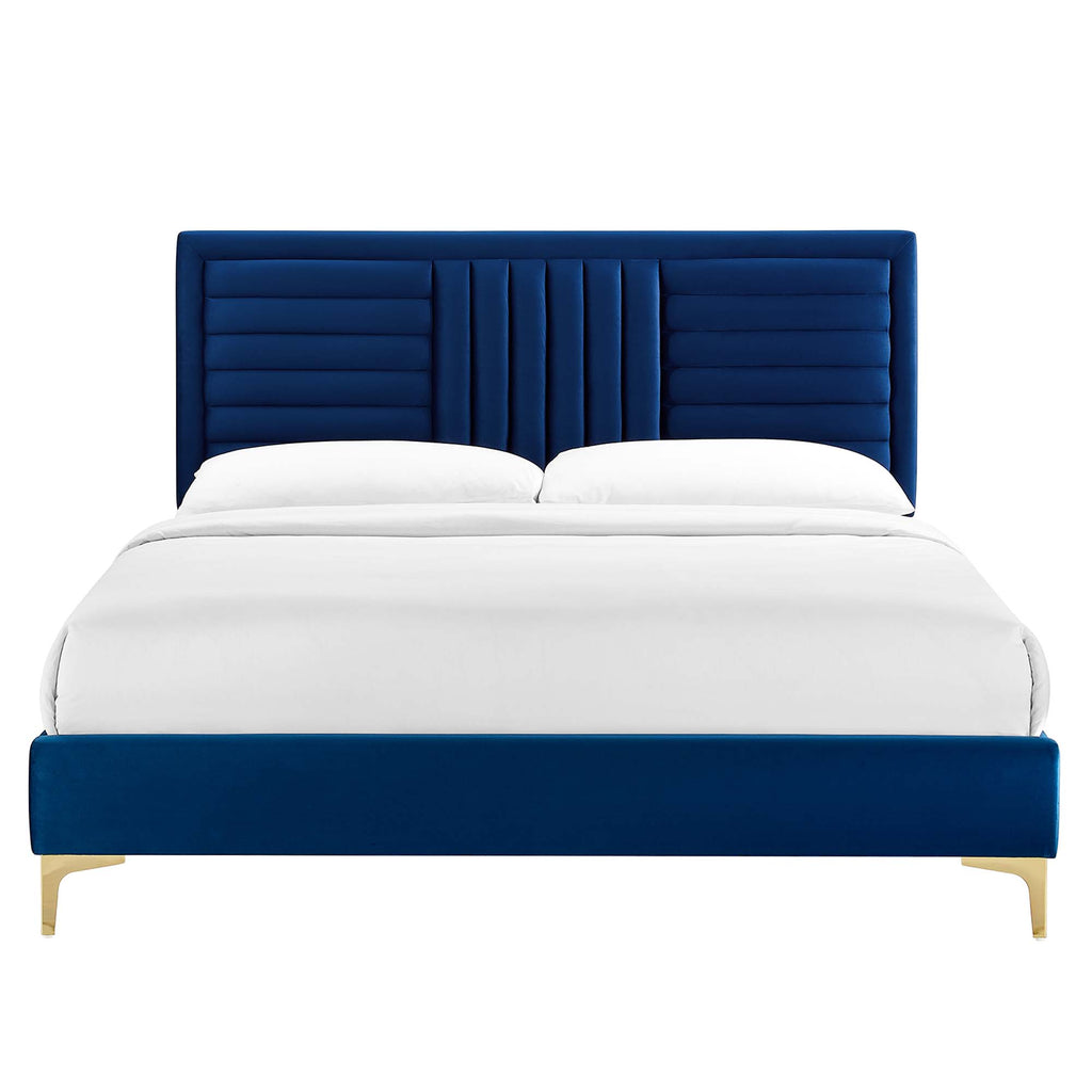 Sofia Channel Tufted Performance Velvet Full Platform Bed by Modway