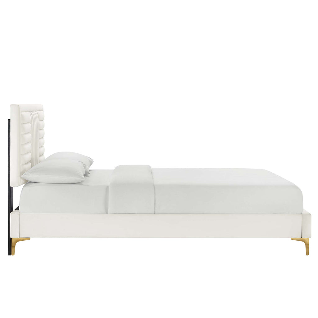 Sofia Channel Tufted Performance Velvet King Platform Bed by Modway