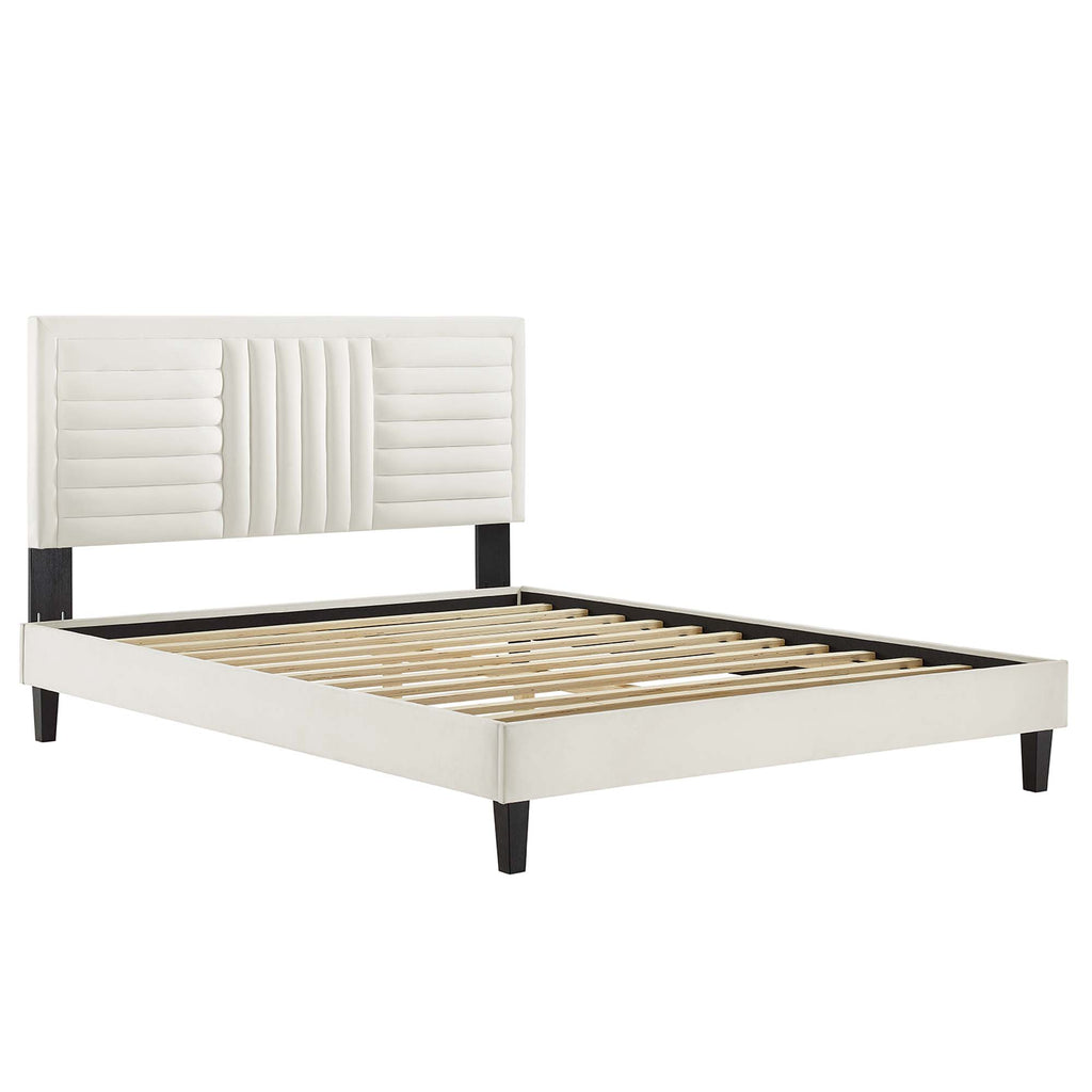 Sofia Channel Tufted Performance Velvet King Platform Bed by Modway