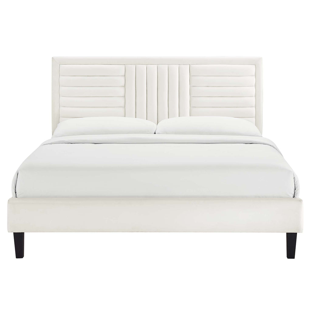 Sofia Channel Tufted Performance Velvet King Platform Bed by Modway