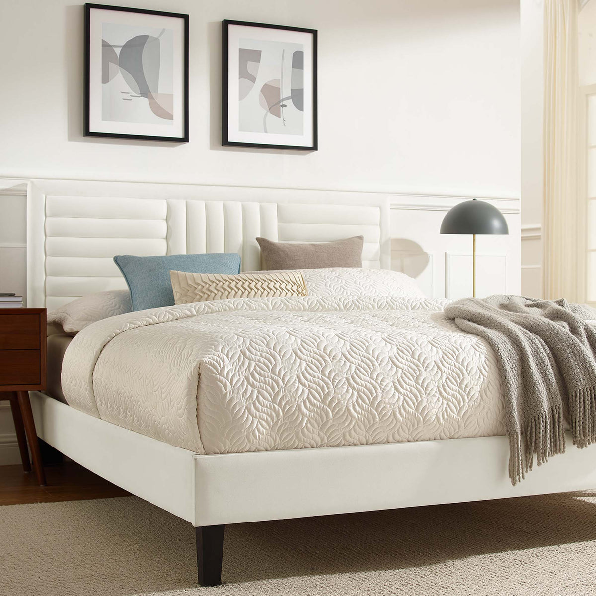 Sofia Channel Tufted Performance Velvet King Platform Bed by Modway