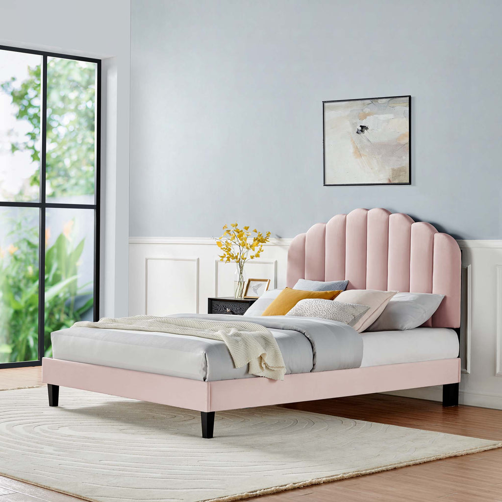 Daisy Performance Velvet Twin Platform Bed by Modway