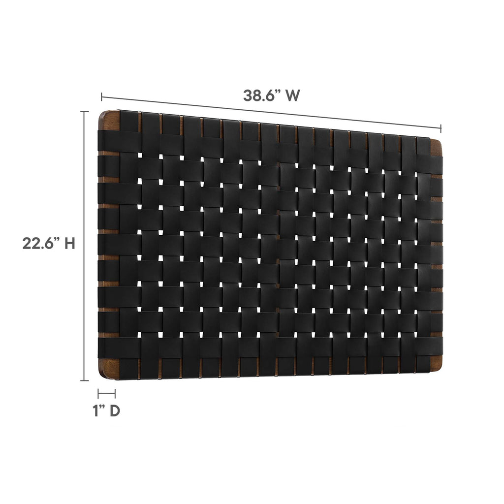 Sparta Weave Wall-Mount Vegan Leather Twin Headboard by Modway