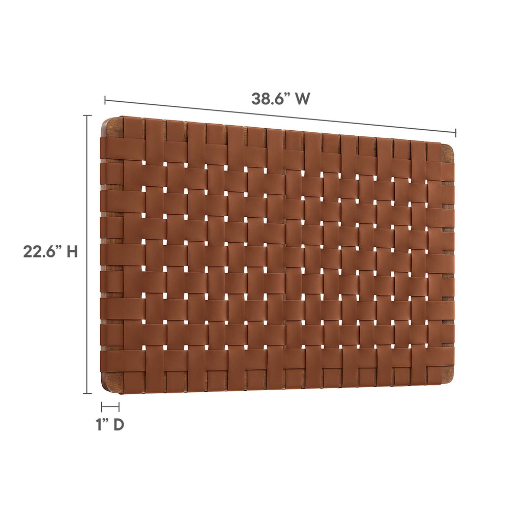Sparta Weave Wall-Mount Vegan Leather Twin Headboard by Modway