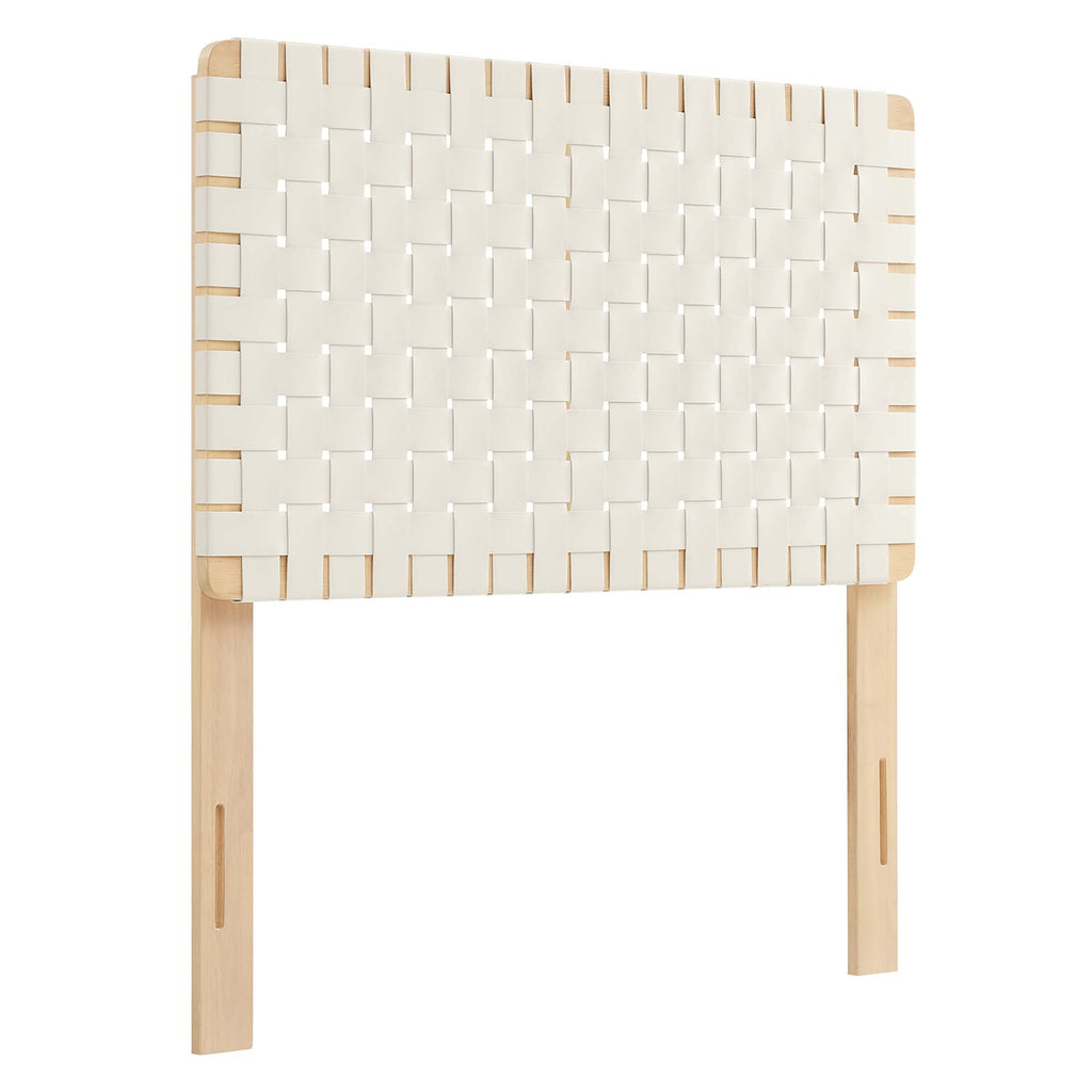 Sparta Weave Vegan Leather Twin Headboard by Modway