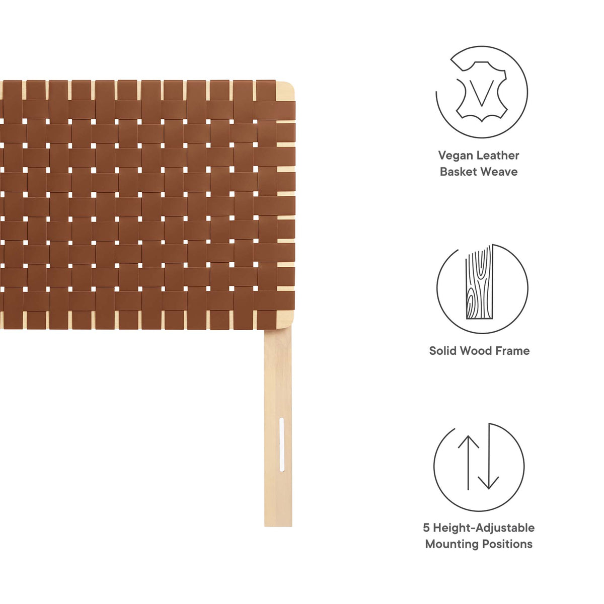 Sparta Weave Vegan Leather Twin Headboard by Modway
