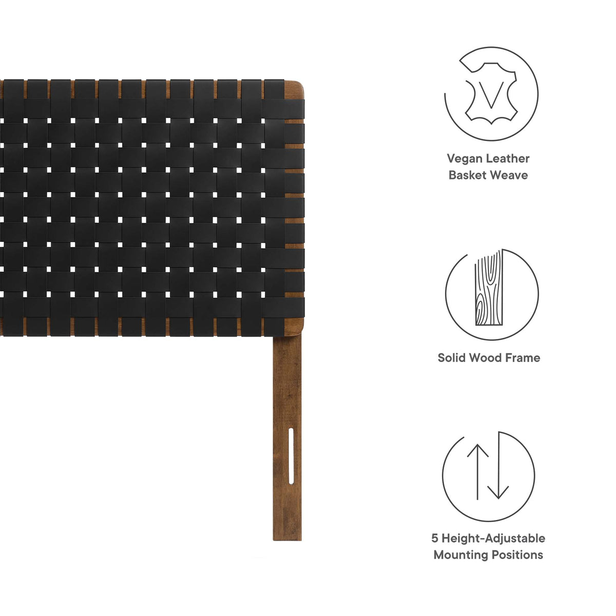 Sparta Weave Vegan Leather Twin Headboard by Modway