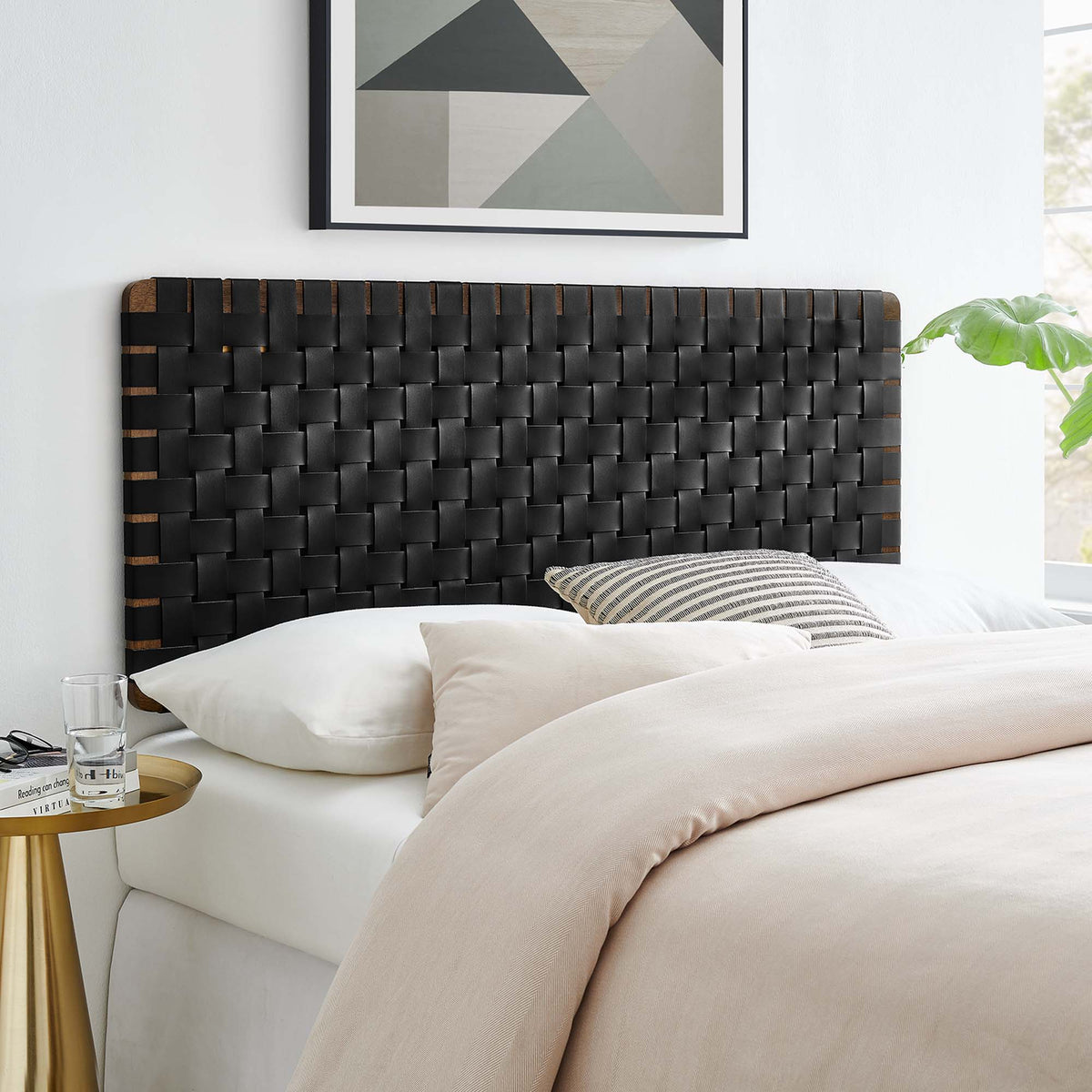 Sparta Weave Vegan Leather Full Headboard by Modway