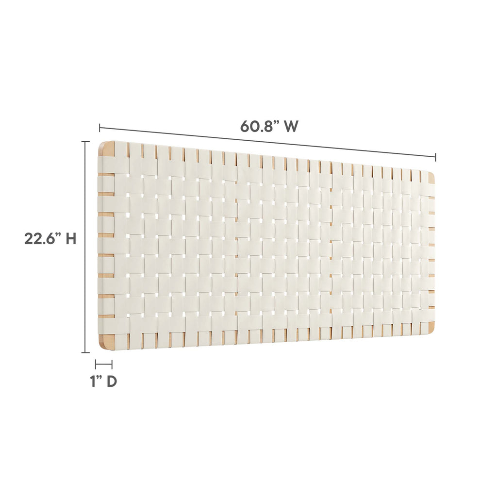 Sparta Weave Wall-Mount Vegan Leather Queen Headboard by Modway