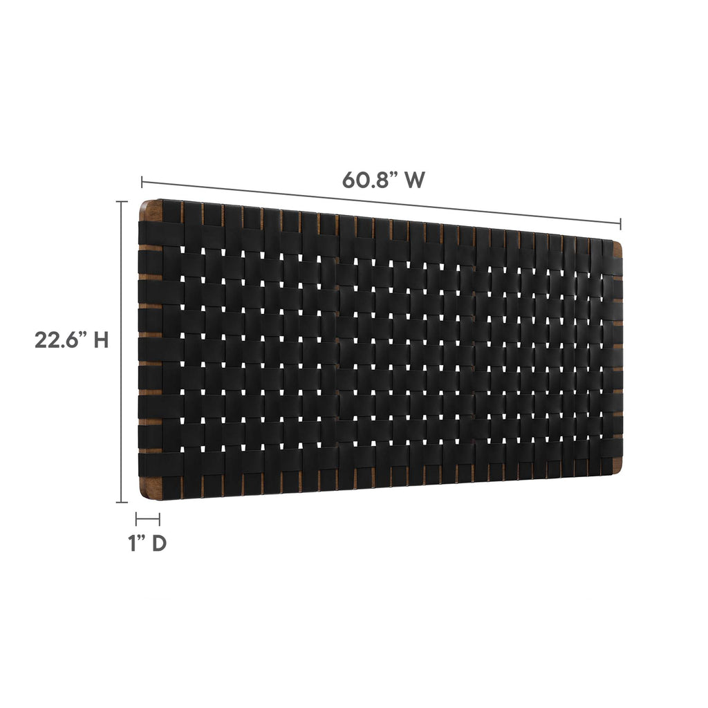 Sparta Weave Wall-Mount Vegan Leather Queen Headboard by Modway
