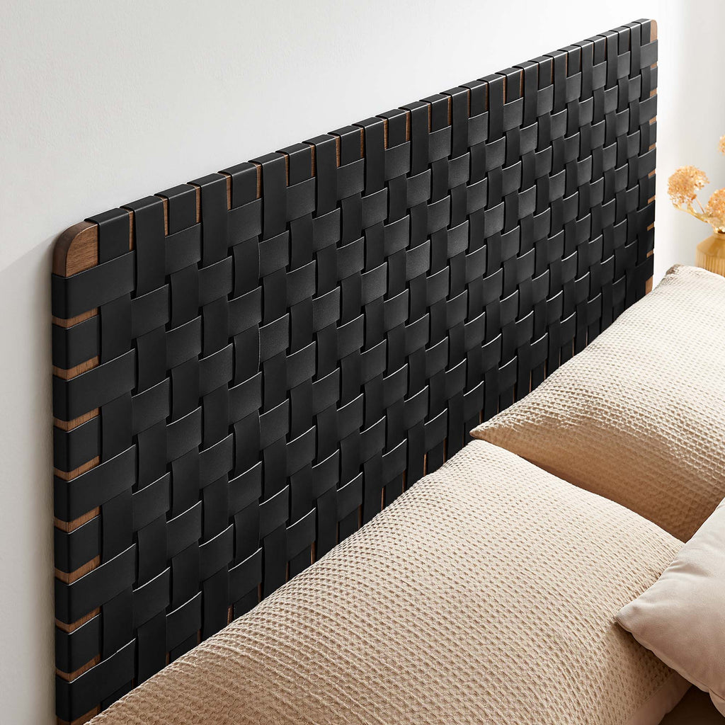 Sparta Weave Wall-Mount Vegan Leather Queen Headboard by Modway