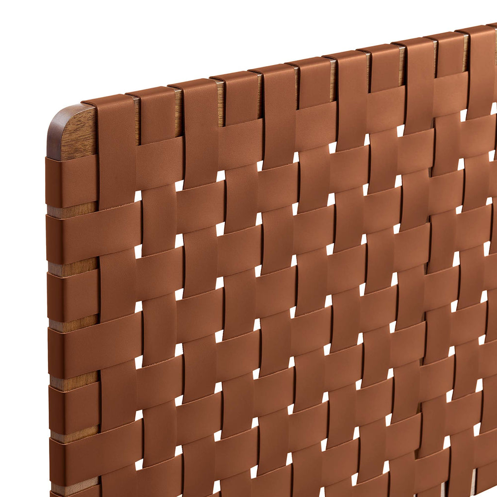 Sparta Weave Wall-Mount Vegan Leather Queen Headboard by Modway