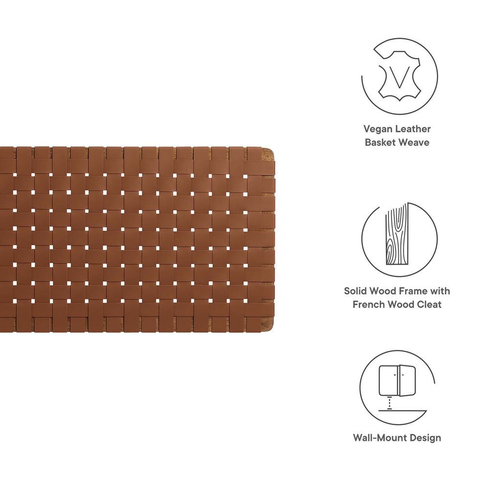 Sparta Weave Wall-Mount Vegan Leather Queen Headboard by Modway