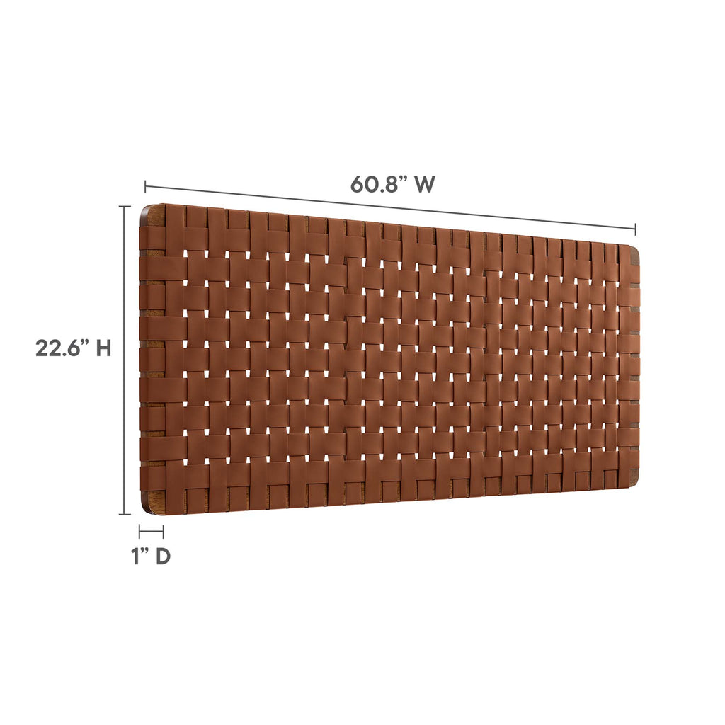 Sparta Weave Wall-Mount Vegan Leather Queen Headboard by Modway