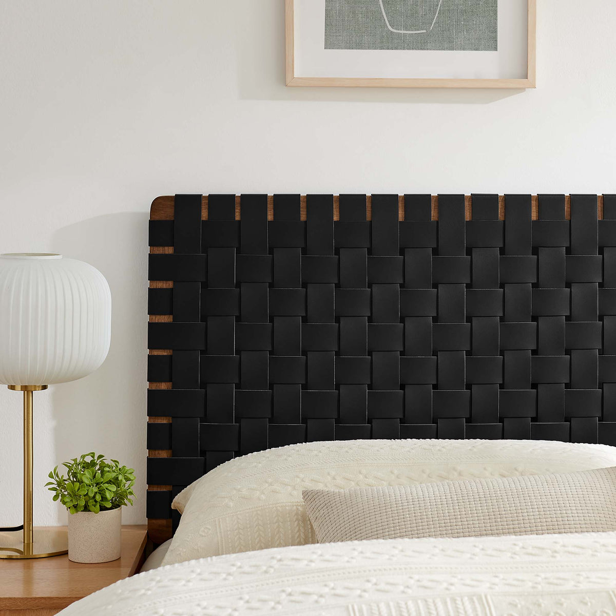 Sparta Weave Vegan Leather Queen Headboard by Modway