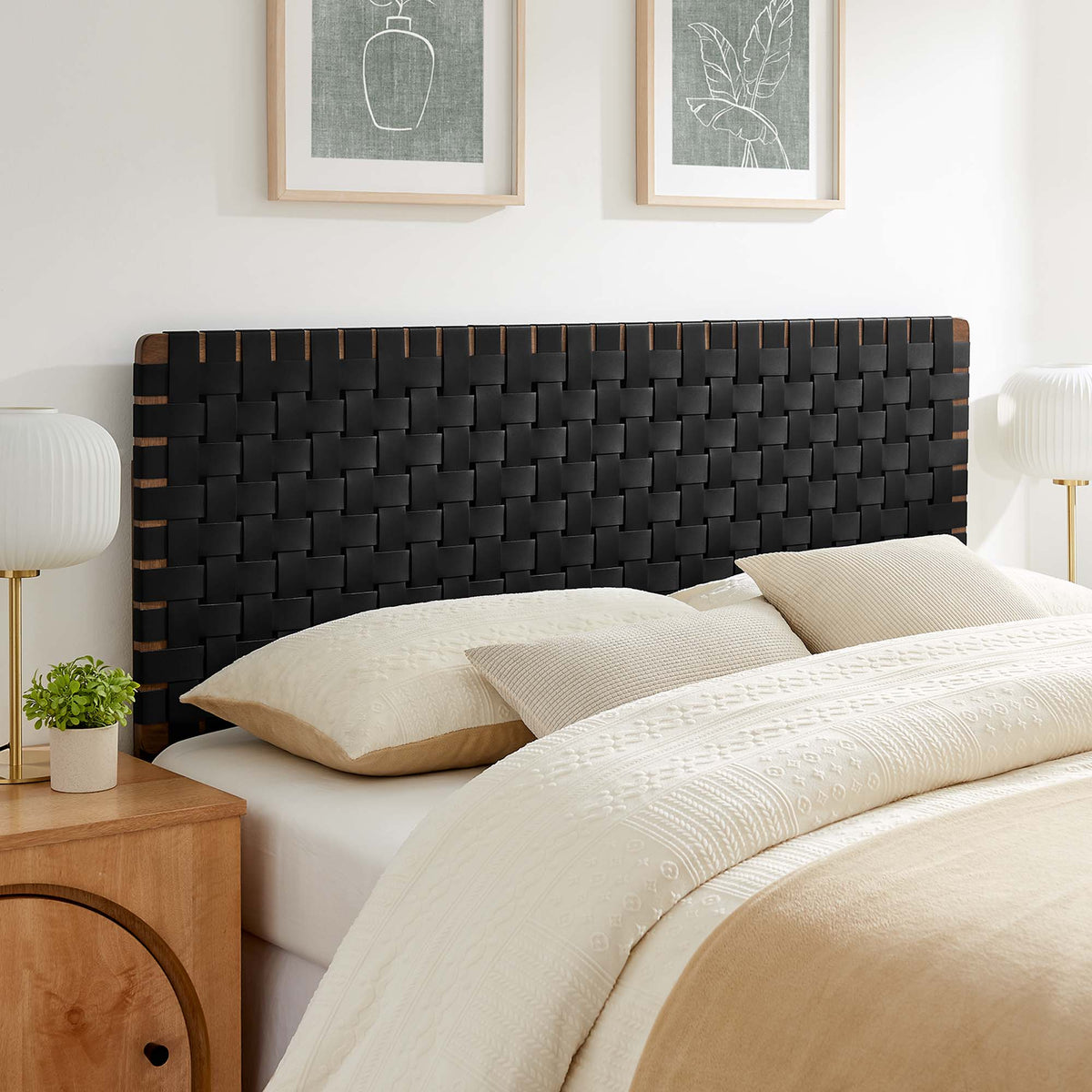 Sparta Weave Vegan Leather Queen Headboard by Modway