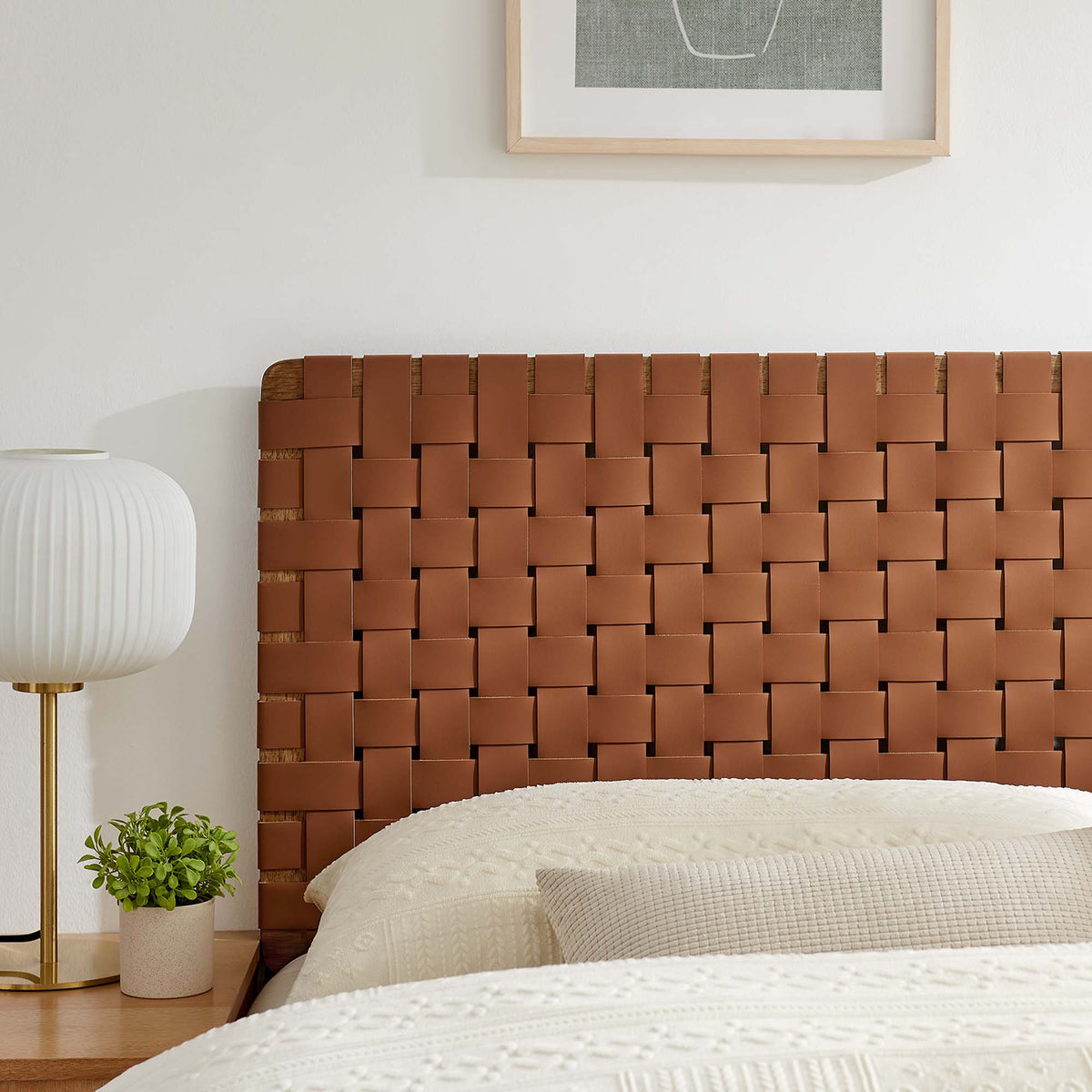 Sparta Weave Vegan Leather Queen Headboard by Modway