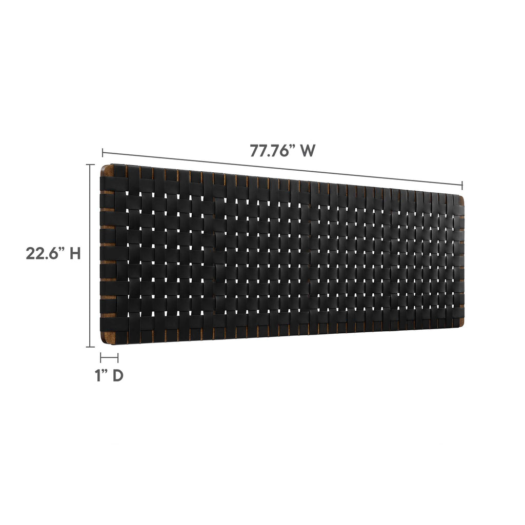 Sparta Weave Wall-Mount Vegan Leather King Headboard by Modway