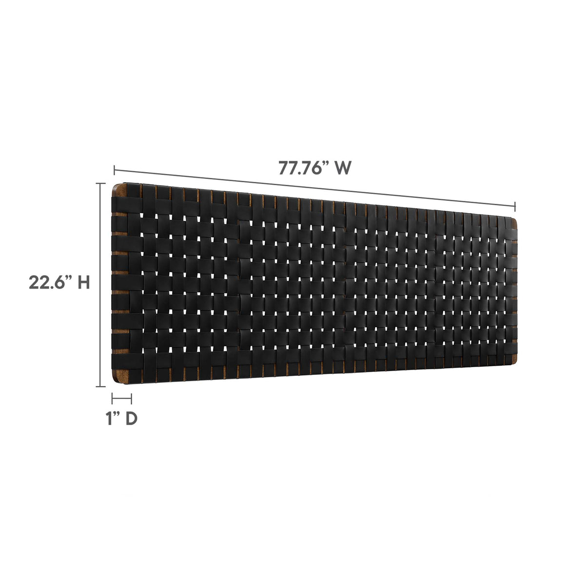 Sparta Weave Wall-Mount Vegan Leather King Headboard by Modway