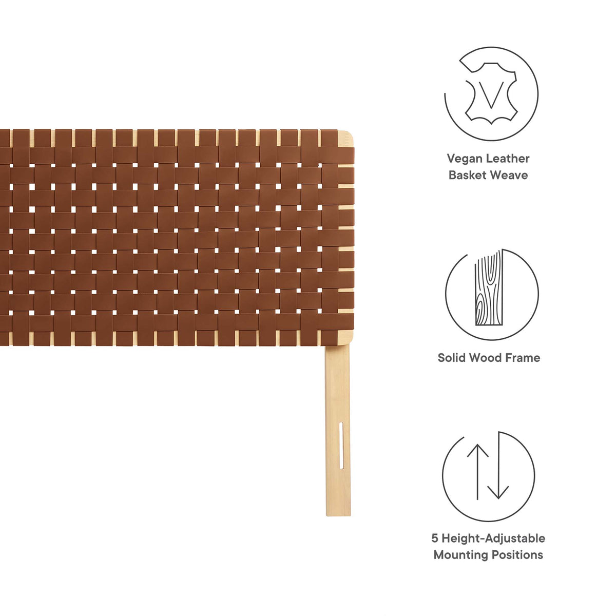 Sparta Weave Vegan Leather King Headboard by Modway