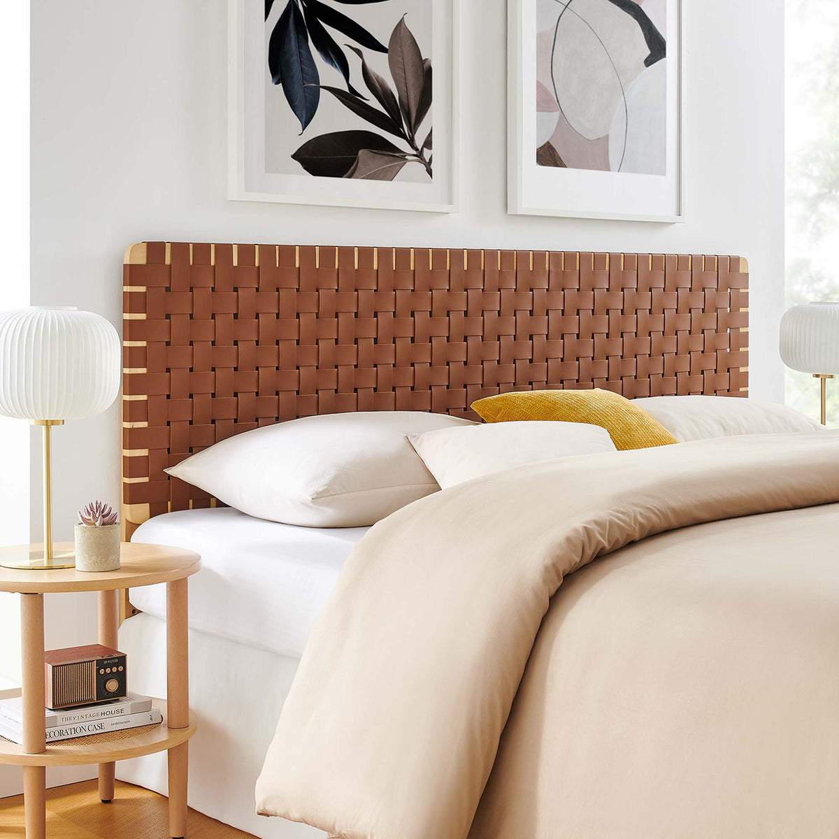 Sparta Weave Vegan Leather King Headboard by Modway