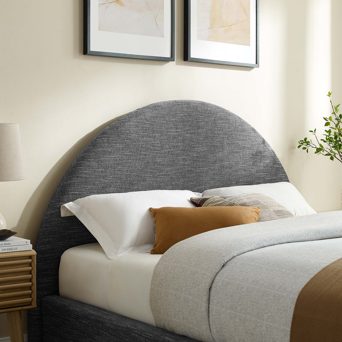 Resort Upholstered Fabric Arched Round Queen Platform Bed by Modway