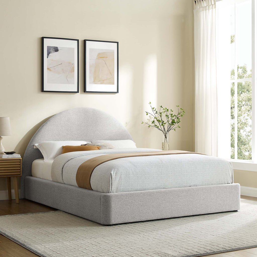 Resort Upholstered Fabric Arched Round King Platform Bed by Modway