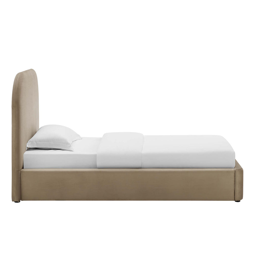 Keynote Performance Velvet Curved Twin Platform Bed by Modway