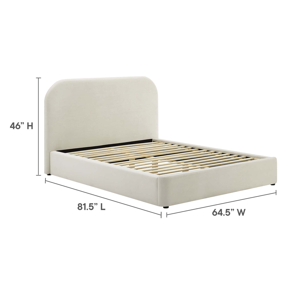 Keynote Performance Velvet Curved Full Platform Bed by Modway