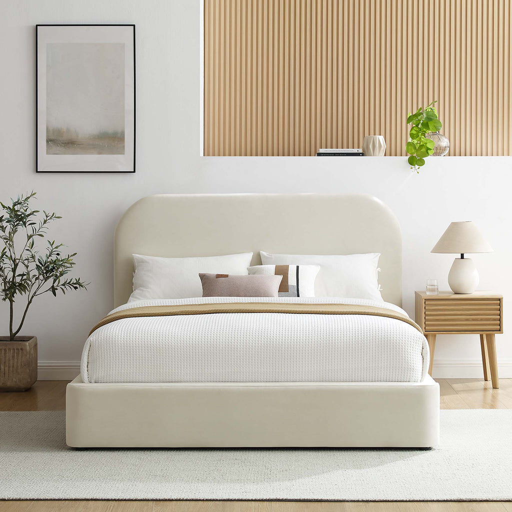 Keynote Performance Velvet Curved Full Platform Bed by Modway