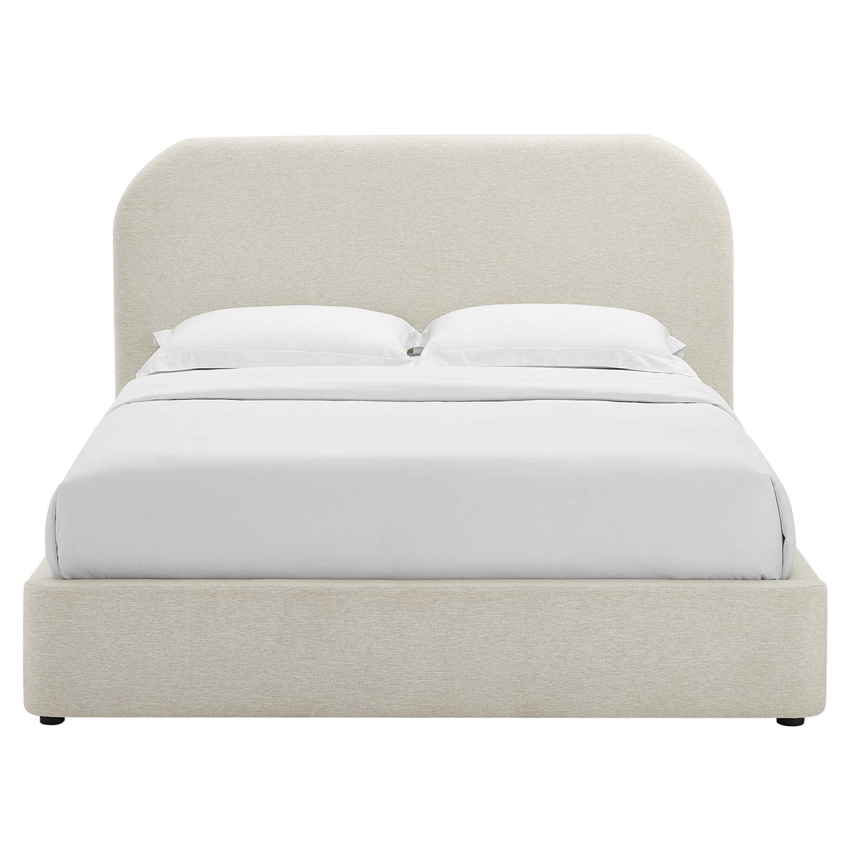 Keynote Upholstered Fabric Curved Queen Platform Bed by Modway