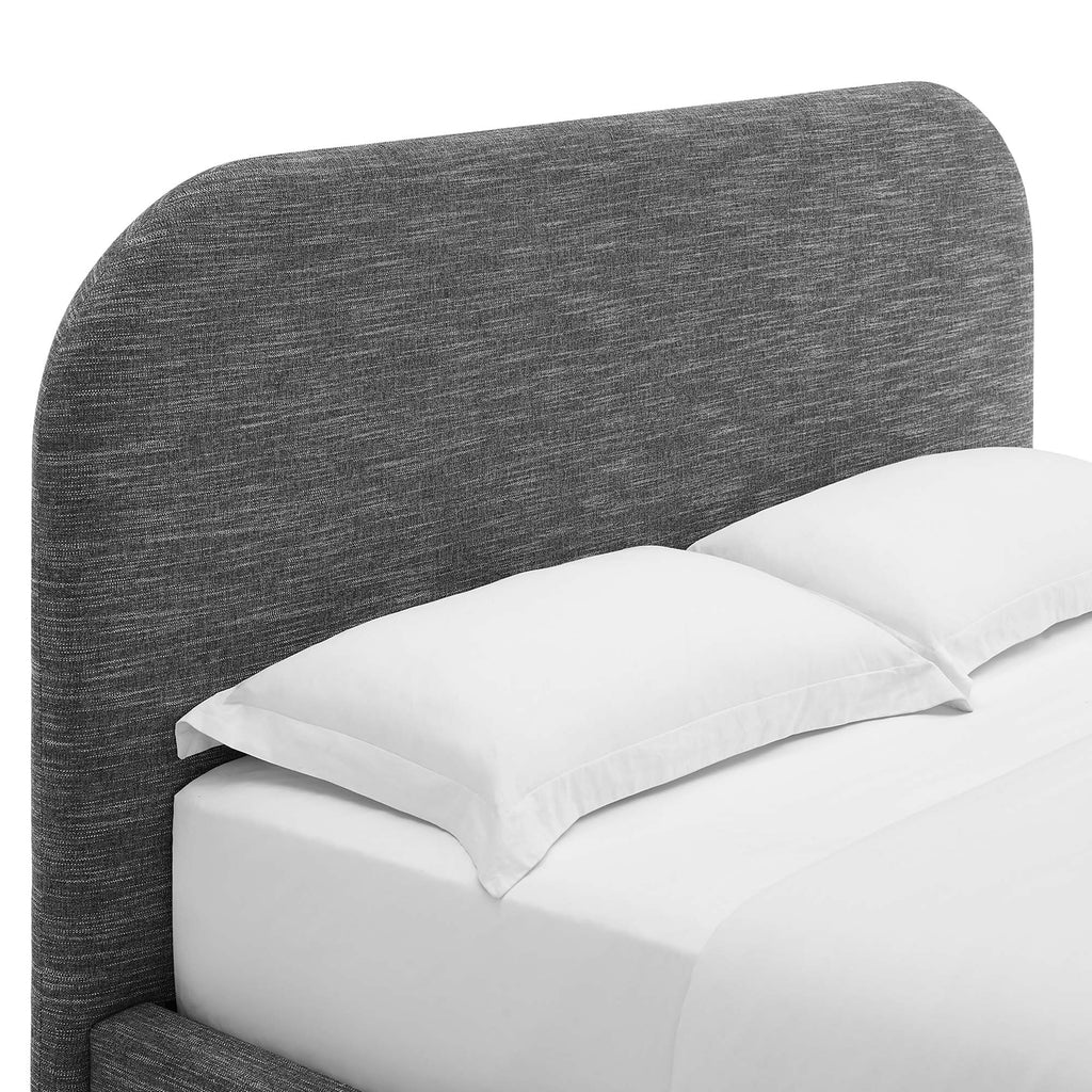 Keynote Upholstered Fabric Curved Queen Platform Bed by Modway