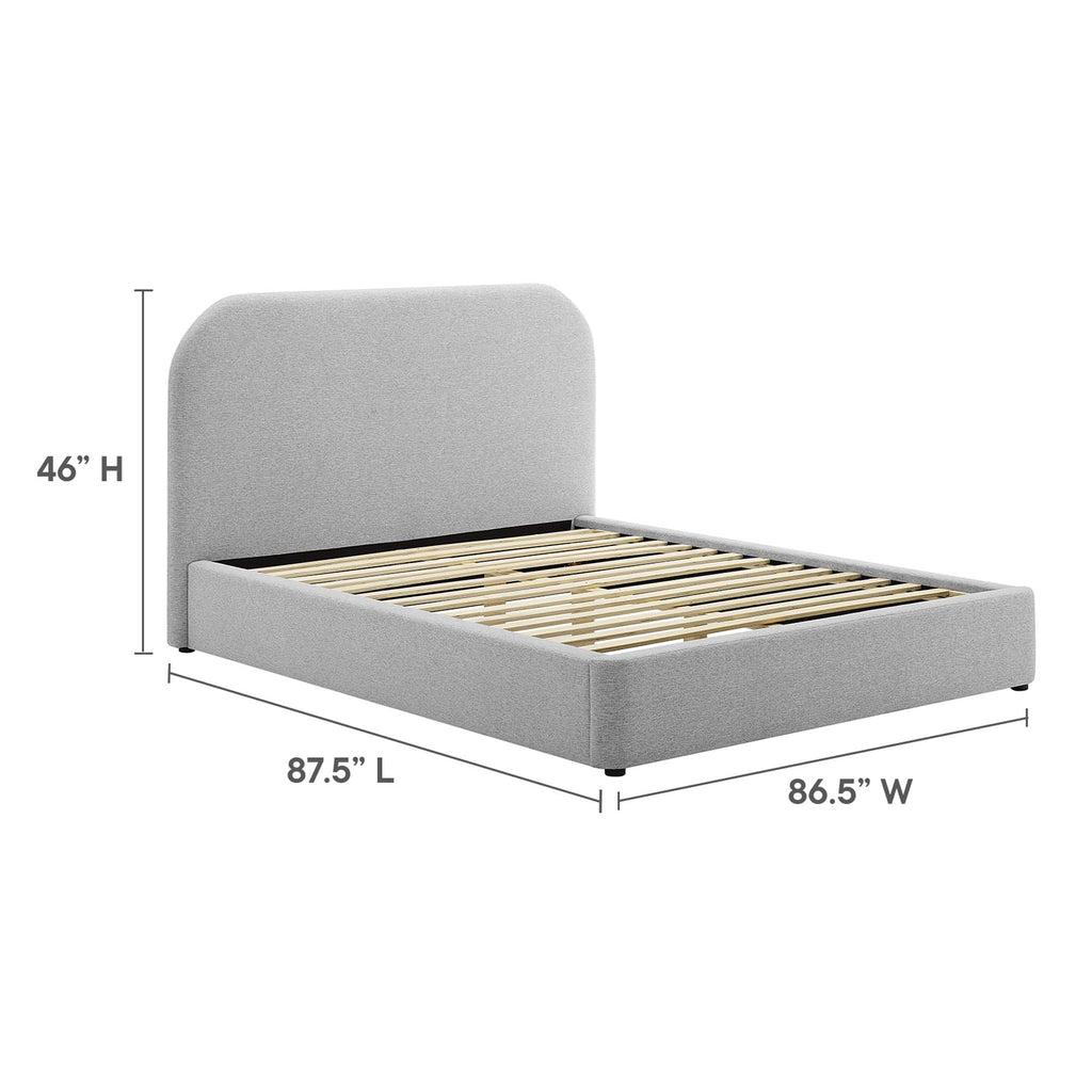 Keynote Upholstered Fabric Curved King Platform Bed by Modway