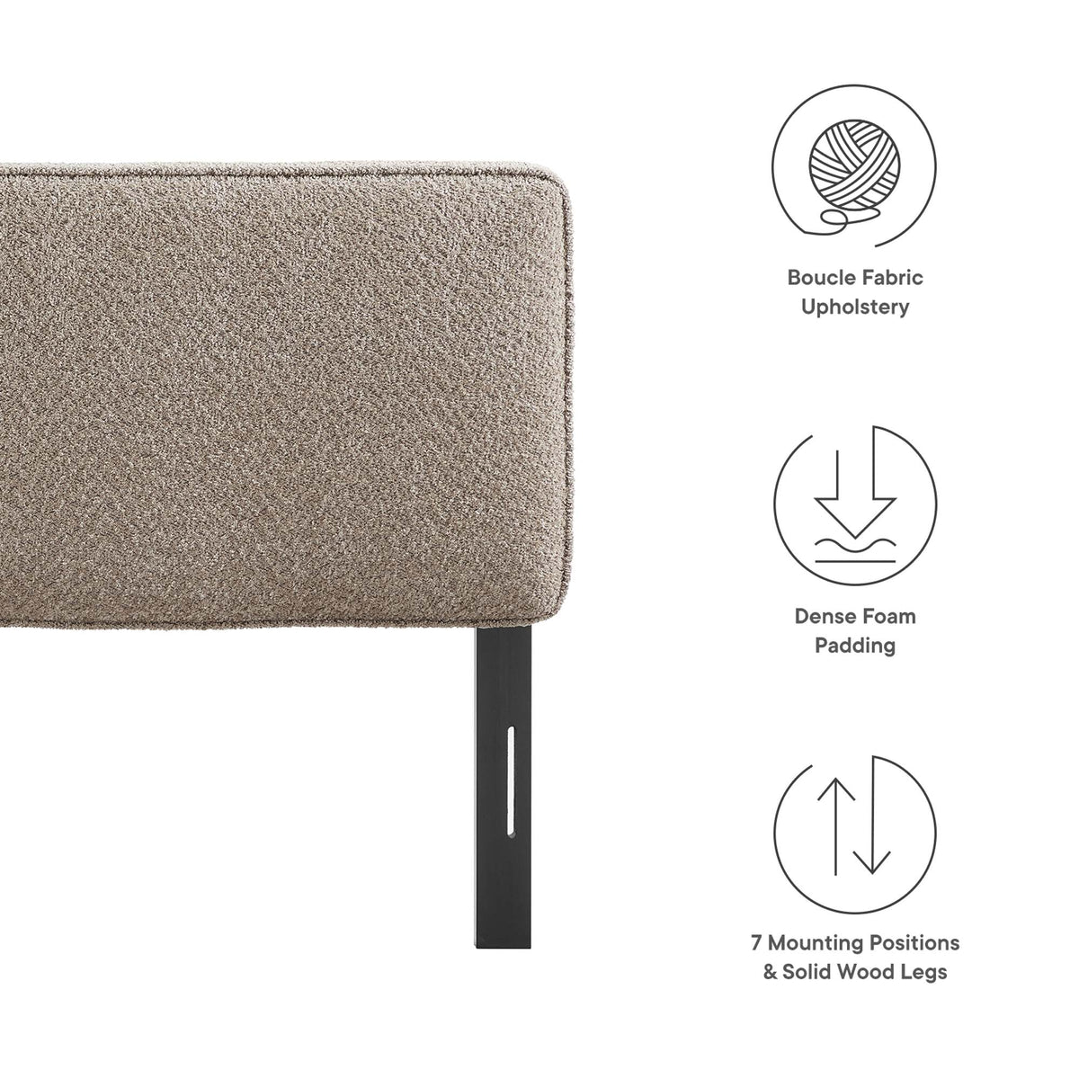 Lindee Boucle Fabric Queen Headboard by Modway