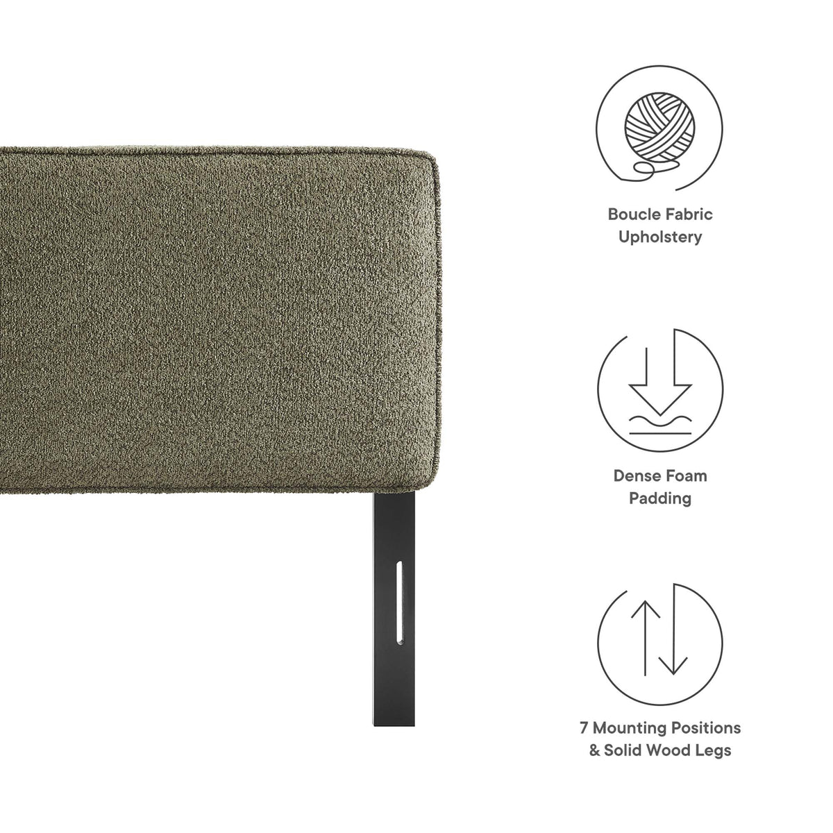Lindee Boucle Fabric Queen Headboard by Modway