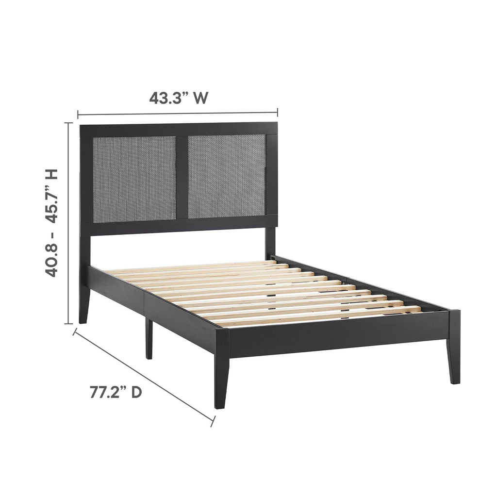 Sirocco Rattan and Wood Twin Platform Bed by Modway
