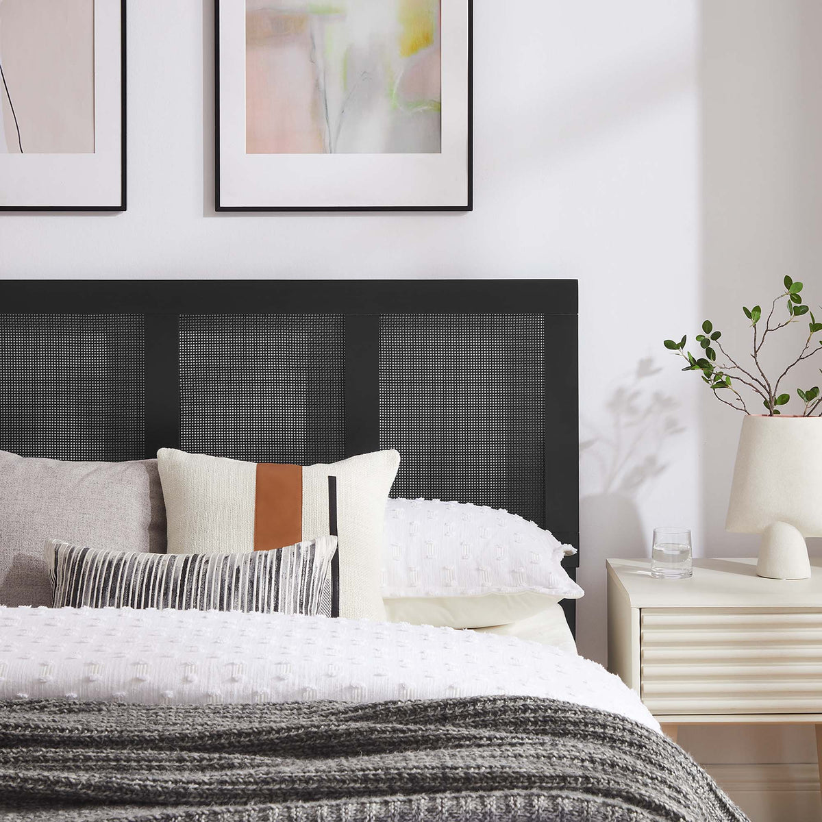 Sirocco Rattan and Wood Queen Platform Bed by Modway