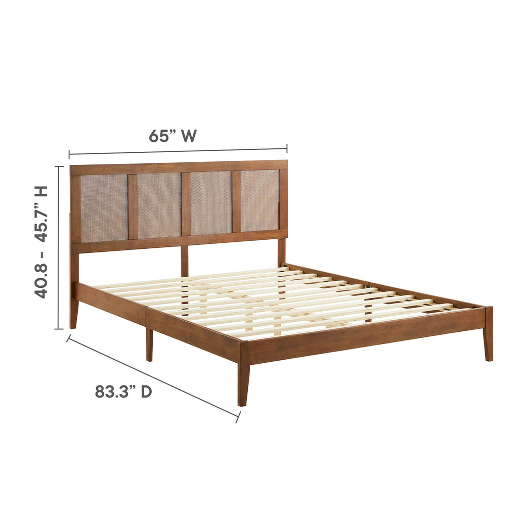 Sirocco Rattan and Wood Queen Platform Bed by Modway
